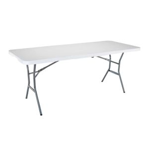 Mesa Plegable 6" Acero C/Blanco Gris Lifeti - LIFETIME
