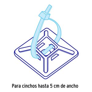 Bolsa con 10 bases autoadheribles de 3 x 3 cm para cinchos - VOLTECK
