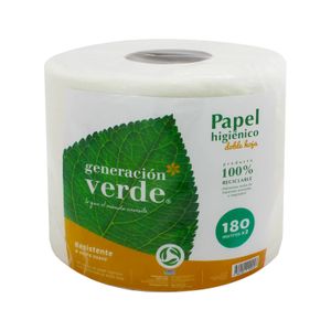 Papel higiénico industrial jumbo doble hoja de 180 metros. Pack x 2. - GENERACIÓN VERDE