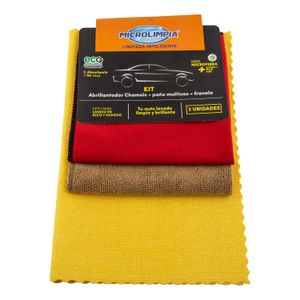 Pack 3 Panios Microfibra P/Limpieza P/Auto Mic - MICROLIMPIA