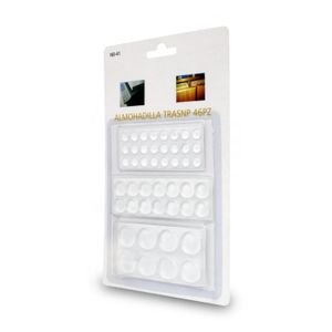 Almohadillas circulares de goma autoadhesiva de 0.7 - 1.2 y 1.7 cm de diámetro; pack x 46 - WRT