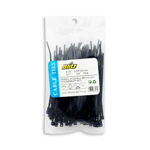 Amarracable 4"X2,5Mm Neg C/100U A1-2.5 - BLITZ