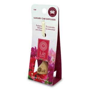 Ambiental para auto con recipiente de vidrio y difusor de fragancia con aroma a sweet emotions; 5 ml - LULE AROME