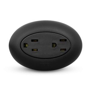 Tomacorriente Doble Amer 2P+E Negro Click - VETO