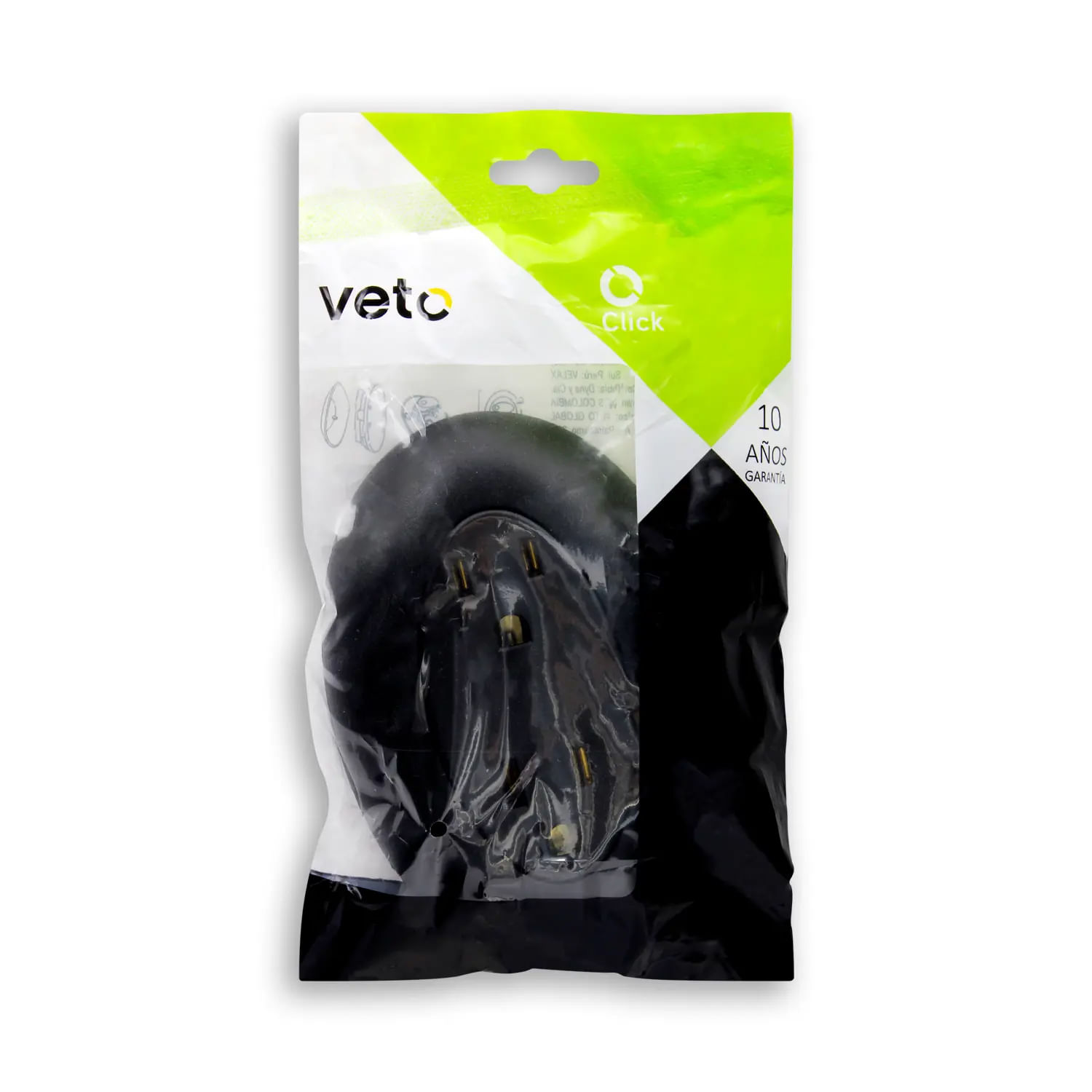 Tomacorriente Doble Americano 2 Polos + Tierra Negro Línea Click - VETO ...