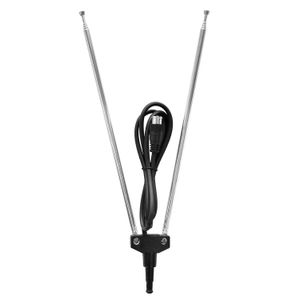 Antena telescópica para TV metálica tipo conejo con cable de 106 cm y conectores para transistor de señal básico - WRT