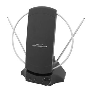 Antena de TV con base antideslizante, receptor tipo anillo, antenas extensibles y perilla de amplificación - WRT