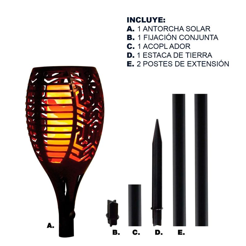 Antorcha LED Solar Tasya SKLUM ↑55 cm