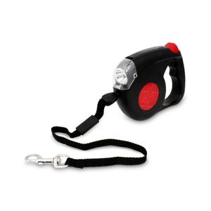 Collar Negro P/Perro Retactil C/Linterna - DUKES