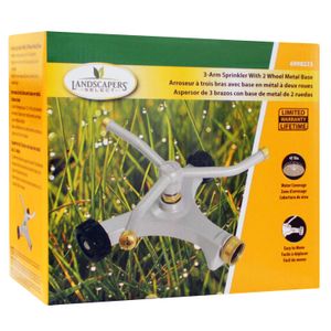 Aspersor Metalico C/Base 3 Brazos 2 Ruedas - LANDSCAPERS