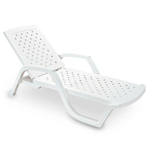Silla Asoleadora Plastica Blanca Rimax Rombos - RIMAX