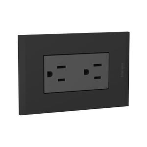 Tomacorriente duplex US 2P+T15A Nobile. Color negro. - BTICINO