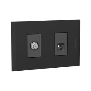 Toma Tv+Toma Telf Sec Rj11 Negro Nobile - BTICINO