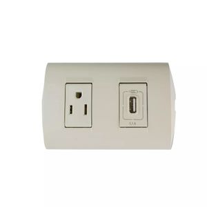 Toma Us2P+T + Usb 1,1A Blanco M/Style - BTICINO
