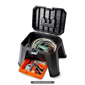 Banco porta herramientas PREMIUM con baúl superior multiusos y práctico cajón deslizable para objetos o herramientas - PROSOURCE