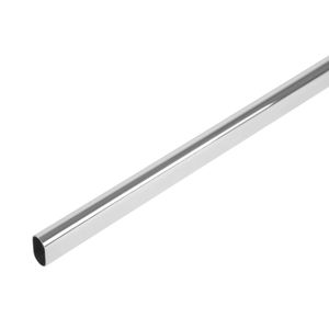 Tubo ovalado para clóset, 1.2 m, acero cromado - HERMEX
