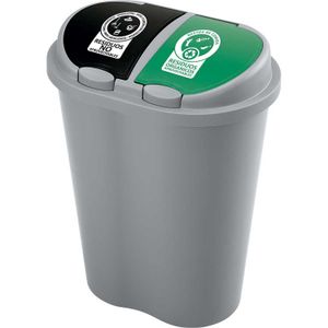 Basurero 50L Doble Negro Verde - RIMAX