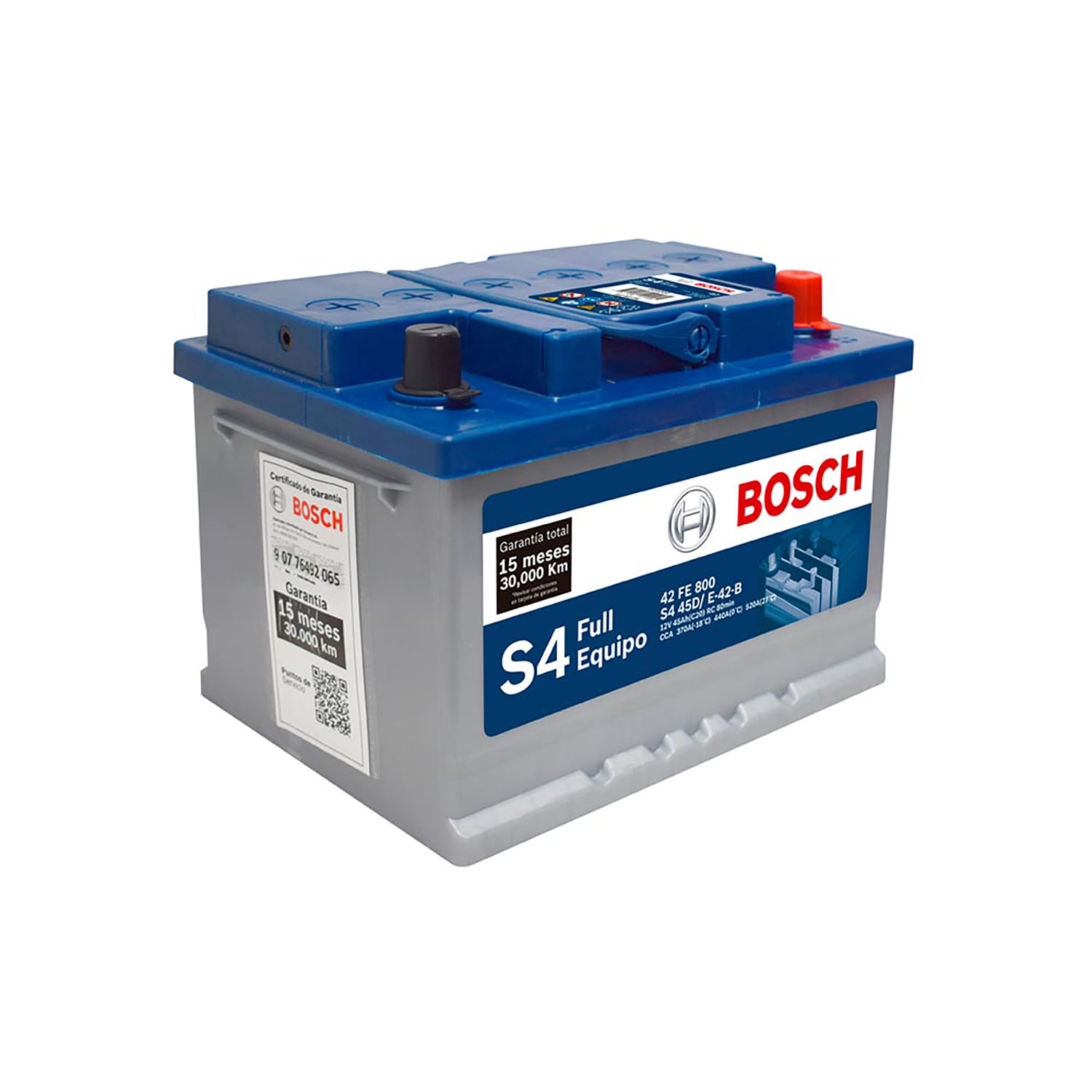 Bateria Bosch S4X 42Fe 45A 233X174X172Mm