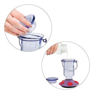 Bebedero de colibrí de diseño tipo lámpara colgante de vidrio con 5 bebederos de tipo flor para colibríes - PERKY PET