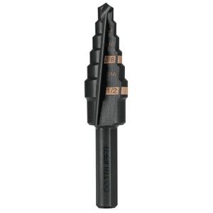 Broca escalonada óxido negro 6 escalones 3/16" a 1/2", - TRUPER