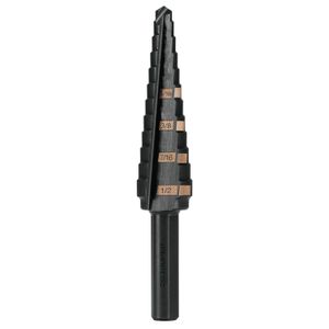Broca escalonada óxido negro 13 escalones 1/8" a 1/2, - TRUPER
