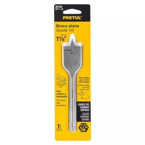 Broca plana de manita 1-1/8" para madera - PRETUL