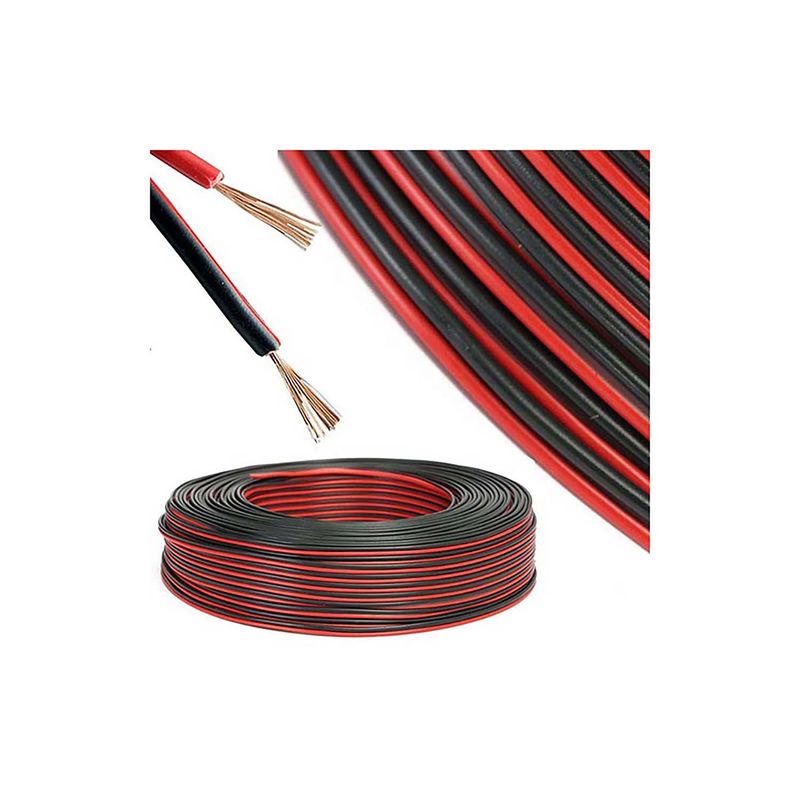 Cable de audio para altavoces rojo y negro de 2x1,50 mm² Bobina de 10m -  Cablematic