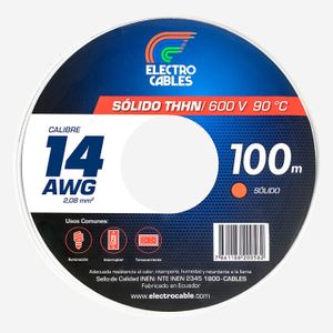 Metro de Cable Eléctrico solido 14 THHN blanco - ELECTROCABLES