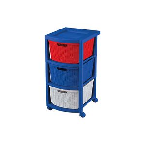 Cajonera 3 Niveles Azul/Rojo - RIMAX