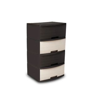 Cajonera Madeira Glamour 4P Cafe/Beige - PICA
