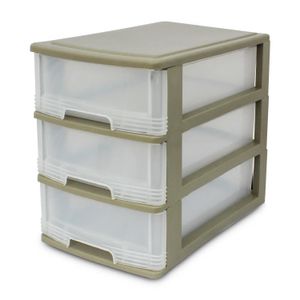 Cajonerita mini plástica de 3 niveles que permite almacenar todo tipo de artículos en sus cajones - PLAPASA