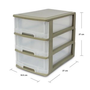 Cajonerita mini plástica de 3 niveles que permite almacenar todo tipo de artículos en sus cajones - PLAPASA