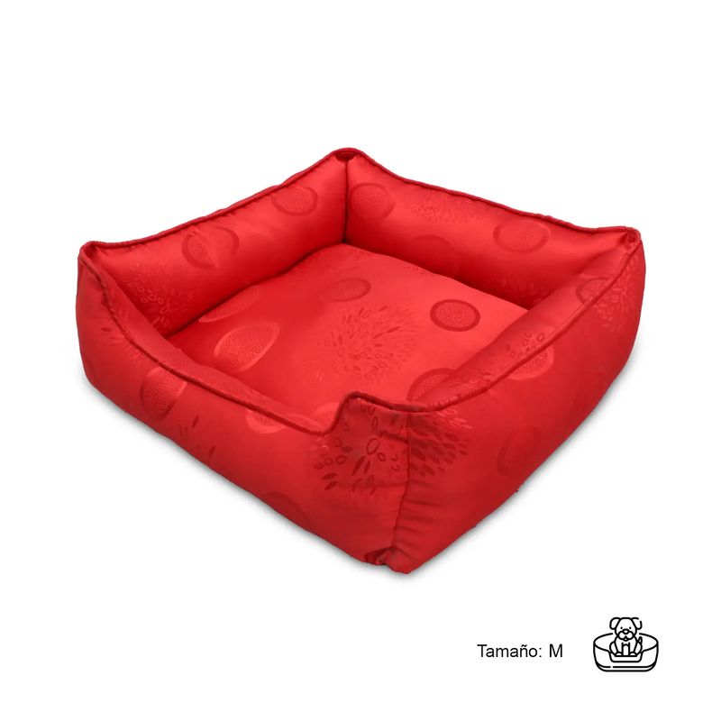 Cama-para-perro-cuadrada-talla-M-de-51-x-51-cm-de-textura-acolchada.-Ideal-para-mascotas-de-tamaño-pequeño-a-mediano