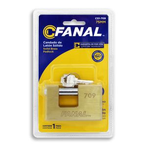 Candado anticizalla de 75 mm fabricado en latón macizo; y vástago anticorte de acero. MÁXIMA SEGURIDAD - IDEACE GATO