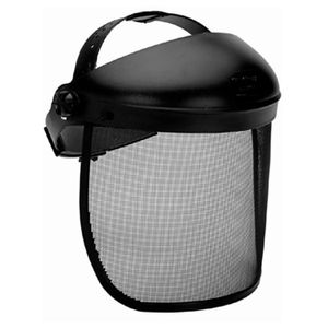 Careta para esmerilar con base craneal, banda de sudor, sistema ratchet de ajuste y visor de malla metálica. - CLIMAX