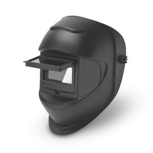Careta para soldar con doble visor inactínico abatible. Incluye base craneal, banda de sudor y sistema ratchet de ajuste - CLIMAX
