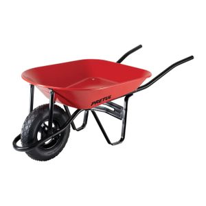 Carretilla 4.5 ft3 roja Neumática, bastidor tubular - PRETUL