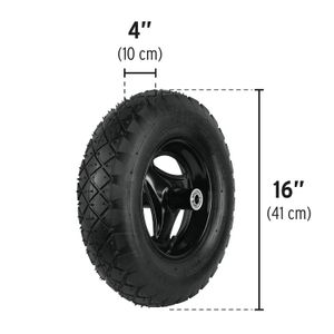 Carretilla 4.5 ft3 roja Neumática, bastidor tubular - PRETUL