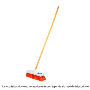 Cepillo industrial cerda rígida de 40 cm, bastón de madera - KLINTEK