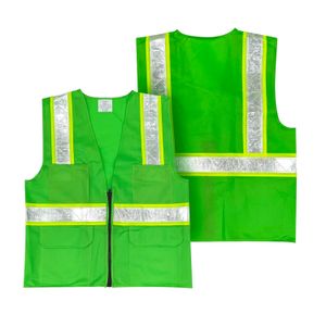 Chaleco reflectivo talla GRANDE; fabricado en poliéster liviano. Incluye cierre plástico y 3 bandas reflectivas - TRITON