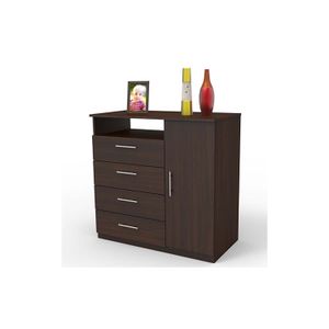 Comoda 4 Cajones Wengue 89X91X43 - MUEBLE FACIL