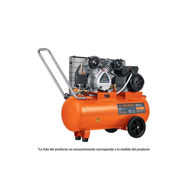 Compresor-3Hp-60L-H-120V-127Psi-8.5Cfm-Truper