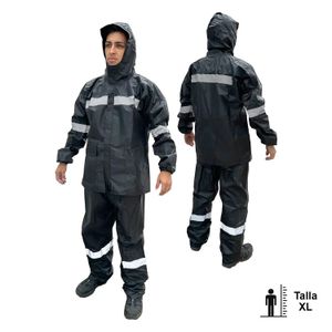 Conjunto de tela para motorizado de talla EXTRA LARGE a base de tela impermeable al agua. Contiene 5 cintas reflectivas - PROTECZIONA