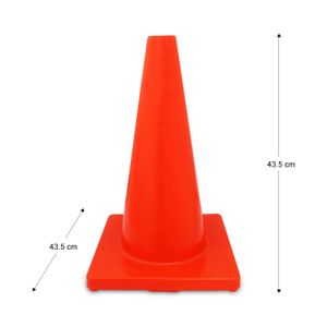 Cono de seguridad sin reflectivo de 43.5 x 27.5 cm de estructura plástica flexible y base cuadrada reforzada - DRM
