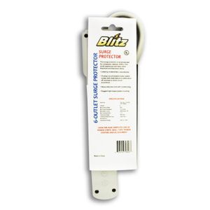 Cortapicos lineal de 6 tomas y cable de 75 cm para interiores. Protege contra las sobrecargas de hasta 270 Joules - BLITZ