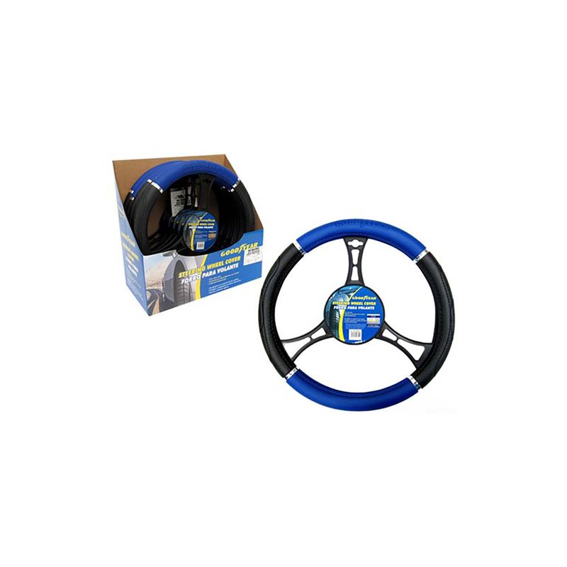 Cubre Volante Auto Protector Negro Con Gel Azul — ML Center