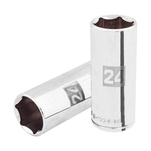Dado largo de 24 mm, 6 puntas, cuadro 1/2" - TRUPER