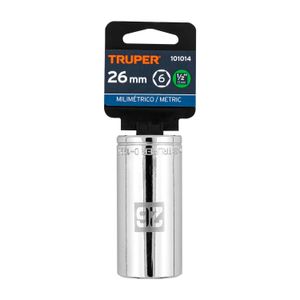 Dado largo de 26 mm, 6 puntas, cuadro 1/2" - TRUPER