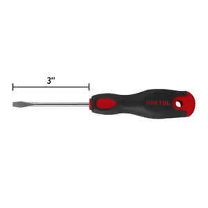 Desarmador plano 3/16 x 3" mango Comfort Grip - PRETUL