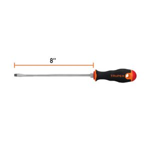 Desarmador plano 1/4" x 8" mango Comfort Grip - TRUPER